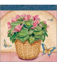 Tissue Box Cover - Butterflies & Flowers Basket