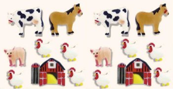 Barnyard Cakes Decorations - Farm Animals Cakes - Edible Hard Sugar Decorations by Lucks