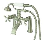 Victorian 7 center deck mount claw foot tub filler and shower mixer faucet