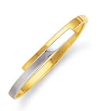 14k Two-Tone Fancy Overlap Bangle - 7 Inch