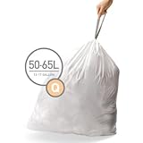 simplehuman BULK VALUE PACK Code Q Custom Fit Trash Can Liner 50-65 L / 13-17 Gallon, 200 Pack
