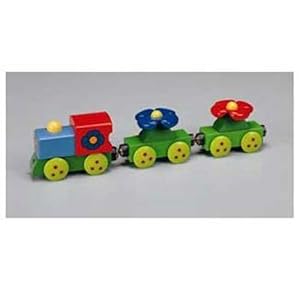Nuchi Wooden Railway 3-piece Flower Baby Train by 