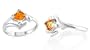 Princess Cut Citrine Ring Sterling Silver