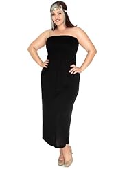 Plus Size Empire   Waistline Sleeveless Flowy Shirred Rayon/Spandex Maxi Dress 
