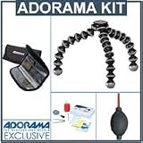 Joby GP3 Gorillapod SLR Tripod Zoom / Grip Kit with Professional Lens Cleaning Kit, Adorama Hurricane Blower, Digital Memory Wallet(4)