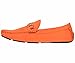 Amali Mens Casual Driving Moccasin Loafer in Orange Microfiber With Silver Chain Ornament: Style Ecker Orange-070