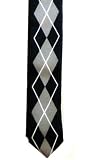 RETRO GREY ARGYLE SKINNY TIE