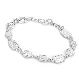 Sterling Silver Shiny Greek Key Bracelet
