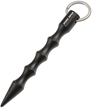 Dark Edge Kubaton Self Defense Weapon Keychain, Finger Grooved Keychain for Outdoor Emergencies, Built-in Glass Window Breaker, 5.5-Inch Overall - DE9003