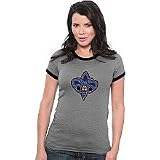 Majestic Threads New Orleans Hornets Women's Supersoft Ringer T-Shirt W/ Swarovski Crystals Small