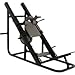 This 3-way Ram sled develops all muscle groups from the lower back and down, including hips thighs and calves. 4 start- stop locations to accommodate various height users and ensure user safety The 85 lb. carriage glides smoothly at a 45 degree angle on 6 precision ball bearing wheels Constructed of 2” and 4” square heavy wall steel tubing Pads are constructed of 1-1/4” high density foam covered with 40 oz. marine grade vinyl Adjustable backrest / footrest to ensure proper angle for different exercises Equipped with safety catches that can be engaged by user from any position 4 separate weight storage horns. Weights sold separately Black powder coat finish. Pads available in Gray or Black