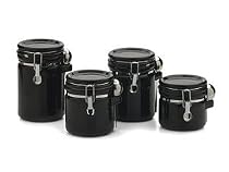 Round 4-pc. Canister Set - Black