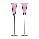 Orrefors Ceremony Flute Pair, Pink