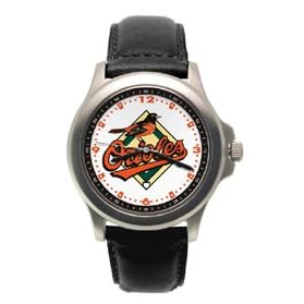Baltimore Orioles Mens Rookie League Leather Strap Watch