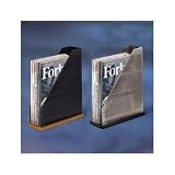 Distinctions Punched Metal and Wood Magazine File, Black Metal/Cherry (ELD22633)