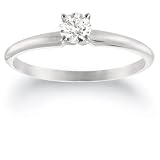 10k Choice of White or Yellow Gold Round Diamond Solitaire Engagement Ring (1/4 ct, J-K Color, I2-I3 Clarity)