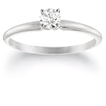10k Choice of White or Yellow Gold Round Diamond Solitaire Engagement Ring (1/4 ct, J-K Color, I2-I3 Clarity)