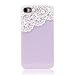 Solid Dealio Hand Made Lace and Pearl Purple Hard Case Cover for iPhone 4 4G 4S