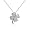 Eve's Addiction Good Luck Sterling Silver Pave CZ Four Leaf Clover Pendant, 18 inches