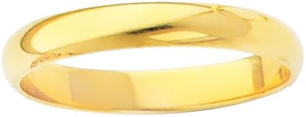 Solid 10k Yellow Gold Endless Classic Band Traditional 2mm Wedding Ring for Women, Size 10.25