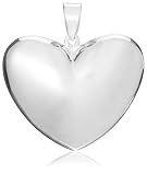 Silver Large Puffed Heart Pendant