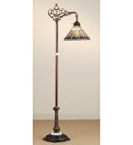60H Jeweled Peacock Bridge Arm Floor Lamp