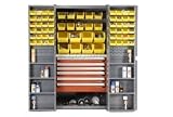 Security Work Center & Storage Cabinet With Bins