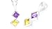 Princess Cut Amethyst Citrine Pendant Sterling Silver
