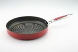 KitchenAid Gourmet Fundamentals Hard-Based Porcelain 11-Inch Deep Round Grill, Red