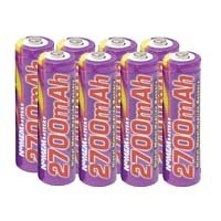 Lenmar AA NiMH Rechargeable Batteries, 8 Pack - 1.2 V, 2700 mAh