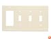 Leviton 80732-W 4-Gang 3-Toggle Decora/GFCI Device Combination Wallplate, Standard Size, Thermoplastic Nylon, Device Mount, White