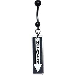 Heaven Down Arrow Traffic Sign Belly Ring