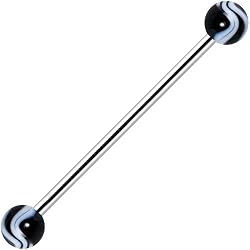 Black Marble Industrial Barbell 31mm