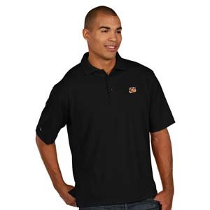 NFL Men's Cincinnati Bengals Pique Xtra Lite Desert Dry Polo Shirt (Black, XX-Large) On Sale