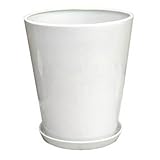 インテリアポット ＬＯラウンド 36cm ホワイト ／植木鉢