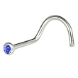 Austrian Crystal SAPPHIRE Screw Nose Ring