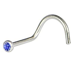 Swarovski Sapphire Screw Nose Ring