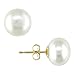 14k Yellow Gold Stud Earrings with Classic Freshwater Cultured Button Pearls, Pearls from 5-12.5 mm, Gift Box Included with Earrings