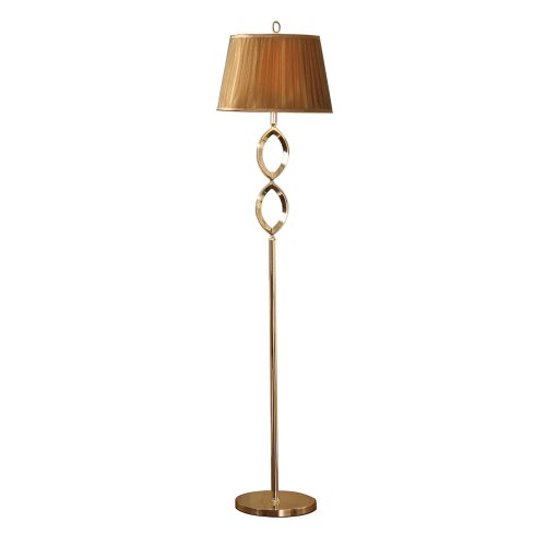 Yosemite Home Decor PFL2062 Portable Floor Lamp with Gold Silk Mushroom Shade, Rose Gold