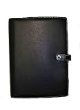Coach Black Large Leather Embossed Planner Diary Address Book Slip Jacket 6 x 8 Black