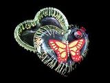 Butterfly Meadow Design - Hand Painted - Heart Shaped Box - 2 pieces - 4.5 inch diameter
