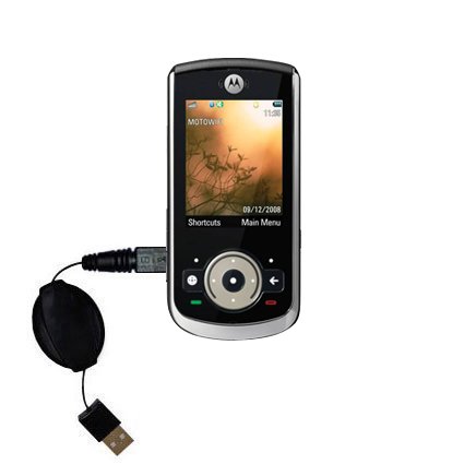 Retractable USB Cable for the Motorola MOTO VE66 with Power Hot Sync and Charge capabilities - uses Gomadic TipExchange Technology