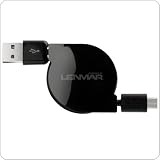 Micro USB Retractable Cable - Ideal for Any Micro USB Powered Device Including Bluetooth Headsets, Kindle Fire HD, Paperwhite, DX & Kindle 2, Barnes and Noble NOOK, BlackBerry, Motorolla Droid X, HTC EVO 4G, Samsung Captivate, and Other Smart Phones