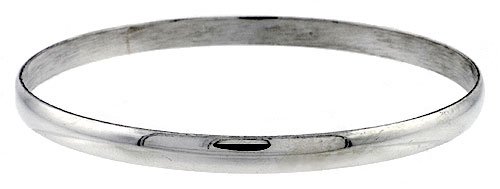 5 mm (3/16) Sterling Silver High Polished Slip-On Bangle