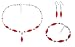 Jewelry : Red and Clear Swarovski Crystal Sterling Silver Bracelet Earrings 16" 18" 20" 22" 24" Necklace Jewelry Set