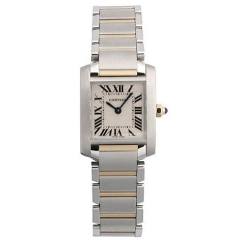 Cartier Womens Tank Francaise Stainless Steel and 18K Gold Watch #W51007Q4