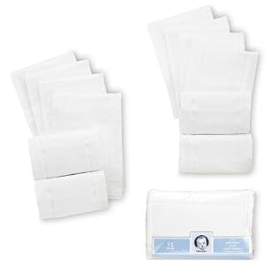 Gerber 12-Pack Prefold Birdseye 3-Ply Cloth Diapers, White