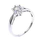 Image of Star Shape CZ Diamond Bridal Engagement Ring