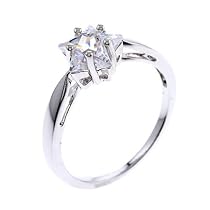 Star Shape CZ Diamond Bridal Engagement Ring