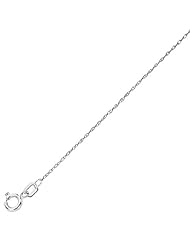 10 Karat 16" White Gold Shiny Diamond Cut Carded Rope Chain With Spring Ring Clasp